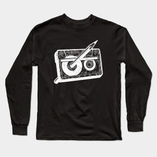 Rewind Cassette With Pencil Long Sleeve T-Shirt